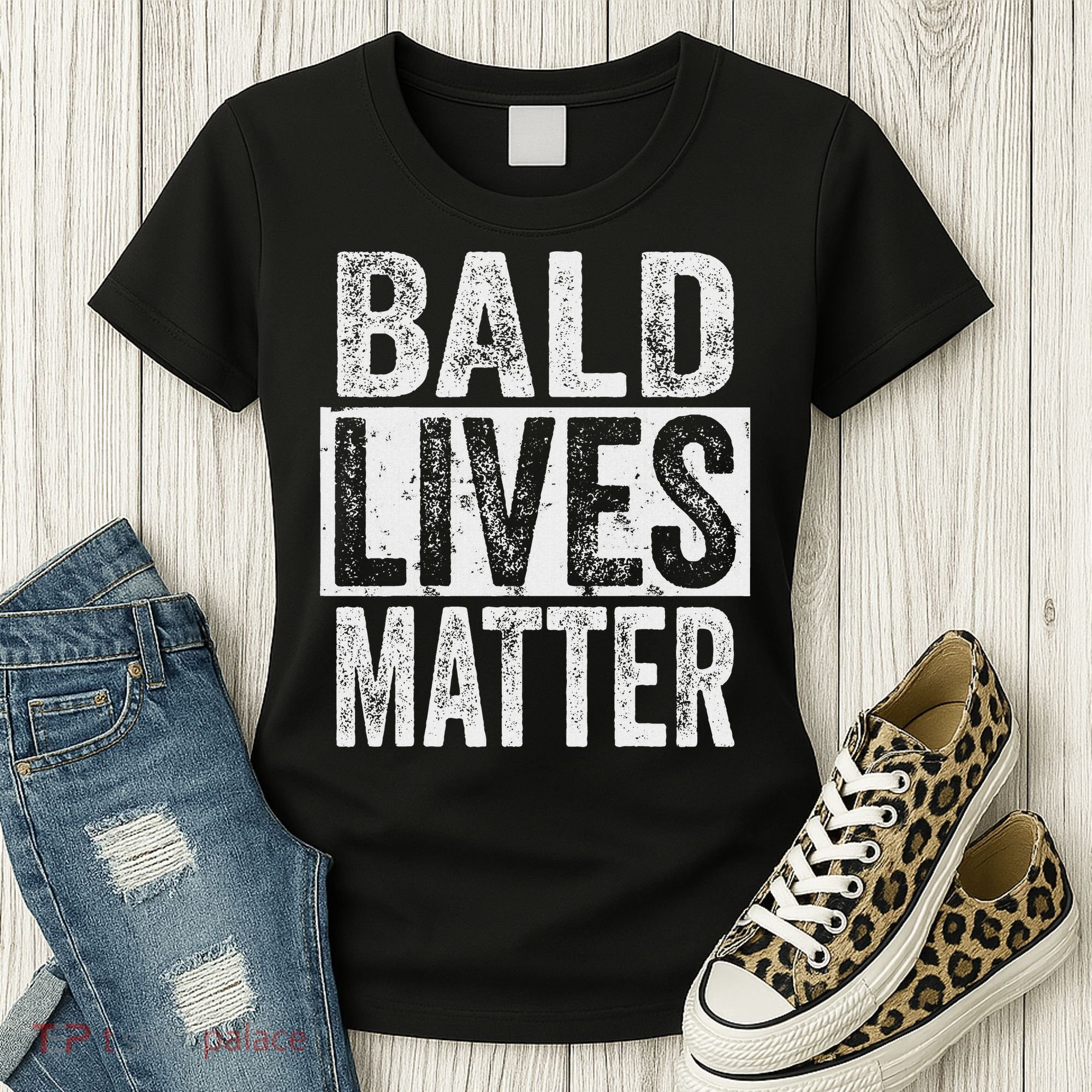 Bald Lives Matter  Funny Bald Is Beautifu Women's T-Shirt