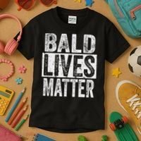 Bald Lives Matter  Funny Bald Is Beautifu Kids T-Shirt thumb 3