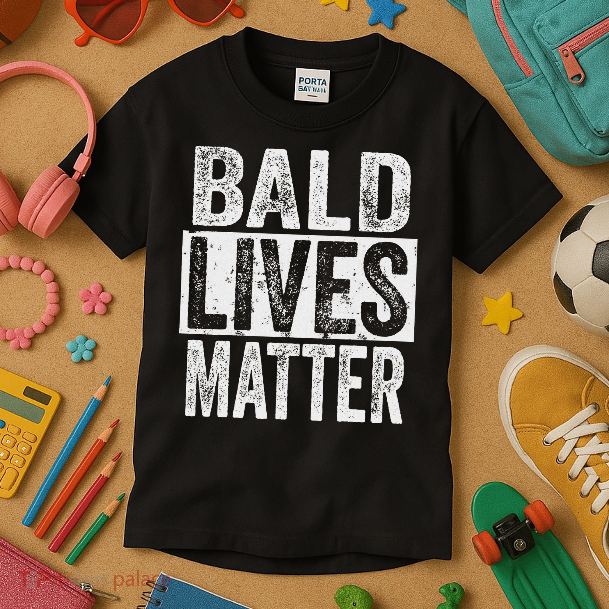 Bald Lives Matter  Funny Bald Is Beautifu Kids T-Shirt