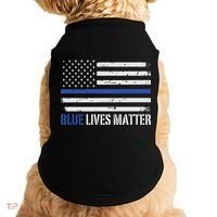Blue Lives Matter Thin Blue Line American Flag Cop Doggie Tank thumb 0