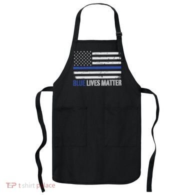 Blue Lives Matter Thin Blue Line American Flag Cop Apron