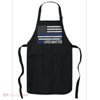 Blue Lives Matter Thin Blue Line American Flag Cop Apron thumb 0