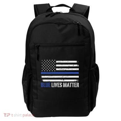 Blue Lives Matter Thin Blue Line American Flag Cop Backpack