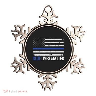 Blue Lives Matter Thin Blue Line American Flag Cop Ornament