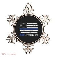 Blue Lives Matter Thin Blue Line American Flag Cop Ornament thumb 0