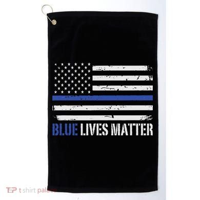 Blue Lives Matter Thin Blue Line American Flag Cop Golf Towel