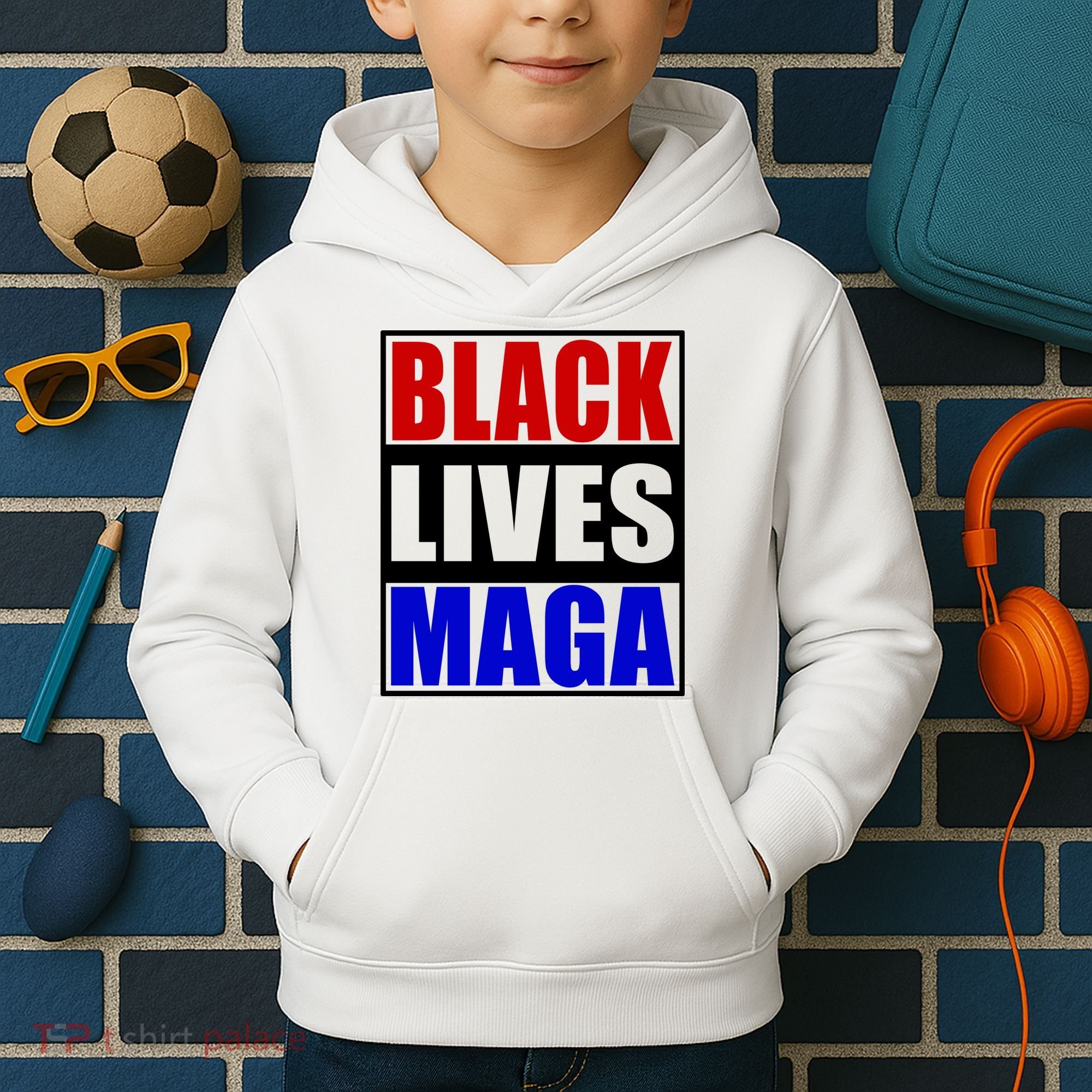 Black Lives Maga Black Conservative Republican Protrump Kids Hoodie