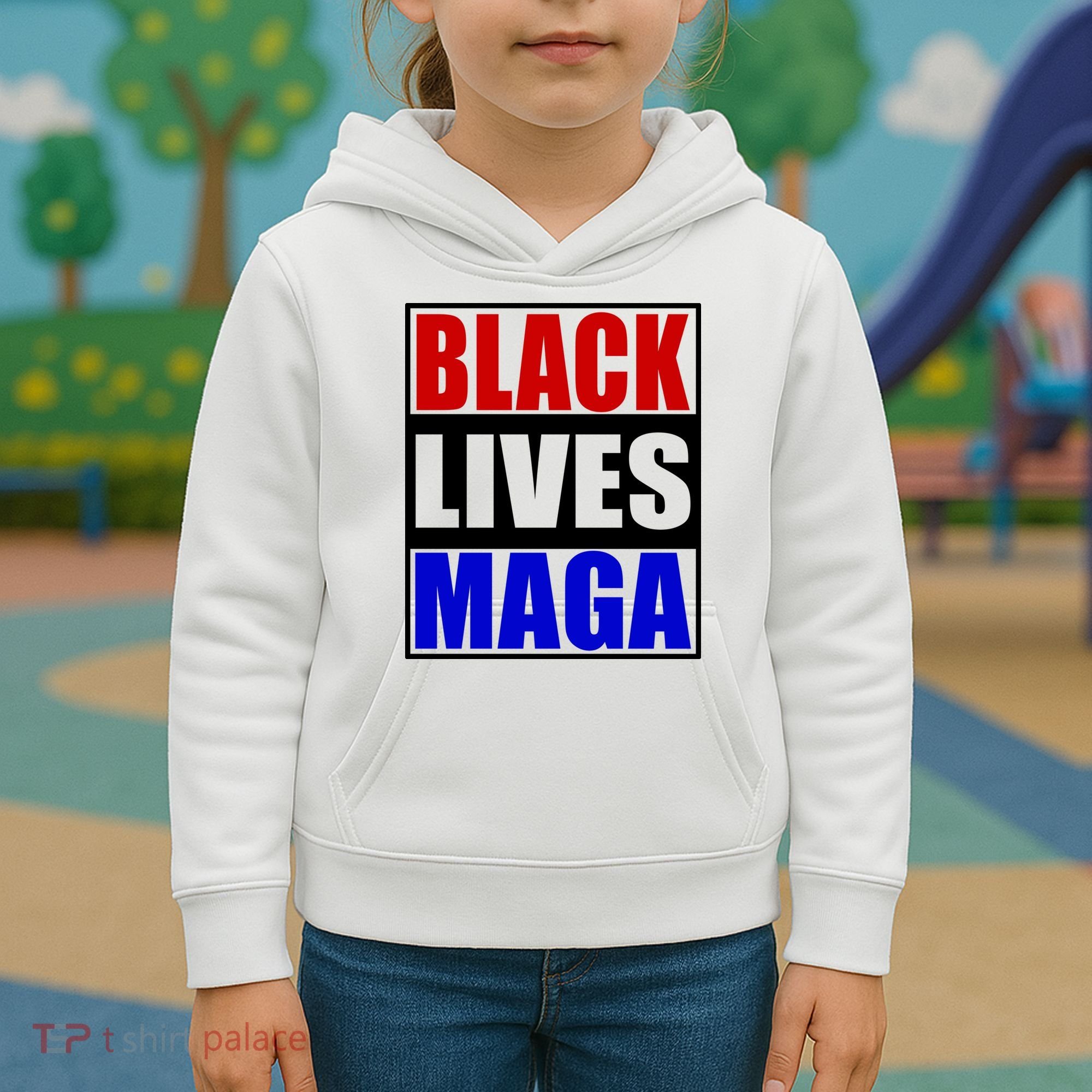 Black Lives Maga Black Conservative Republican Protrump Kids Hoodie