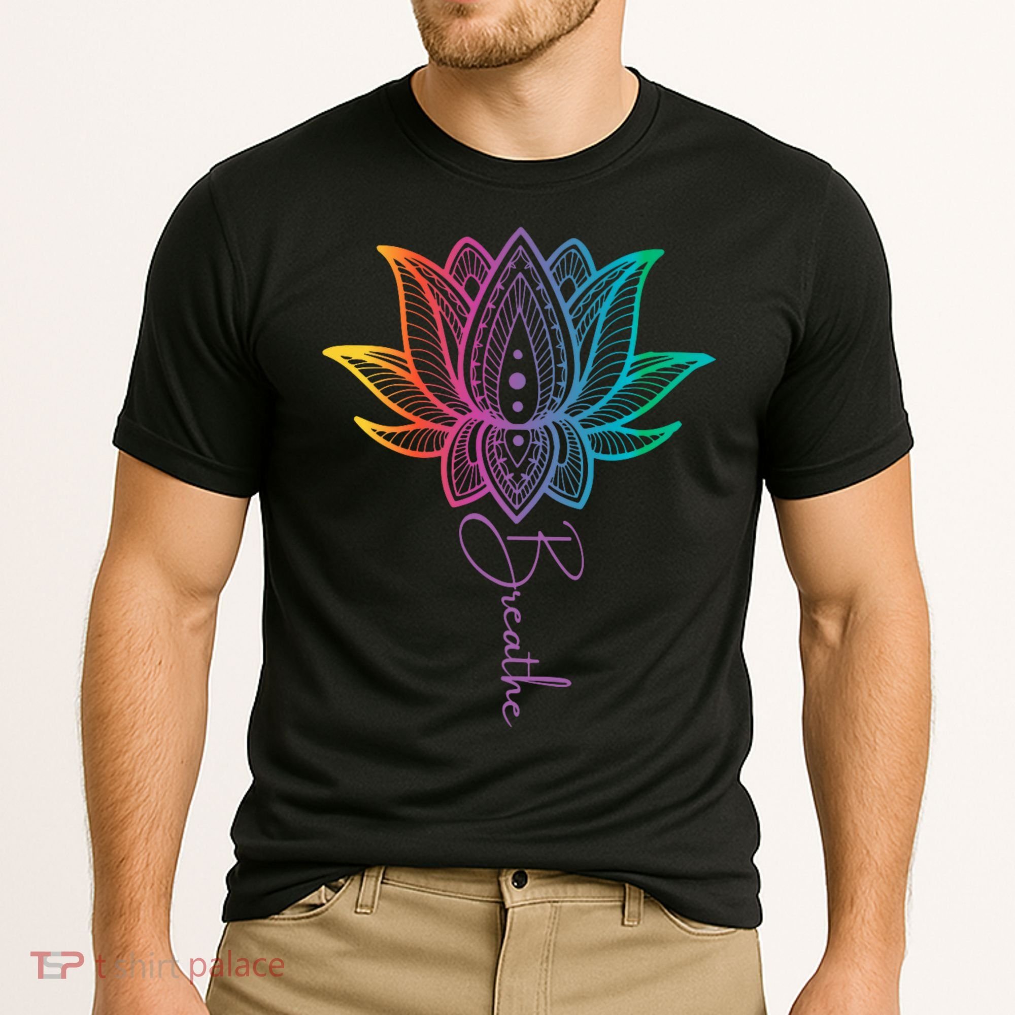 Breathe Lotus Mandala Unalome Inspire & Shine Creations Cooling Performance Crew T-Shirt