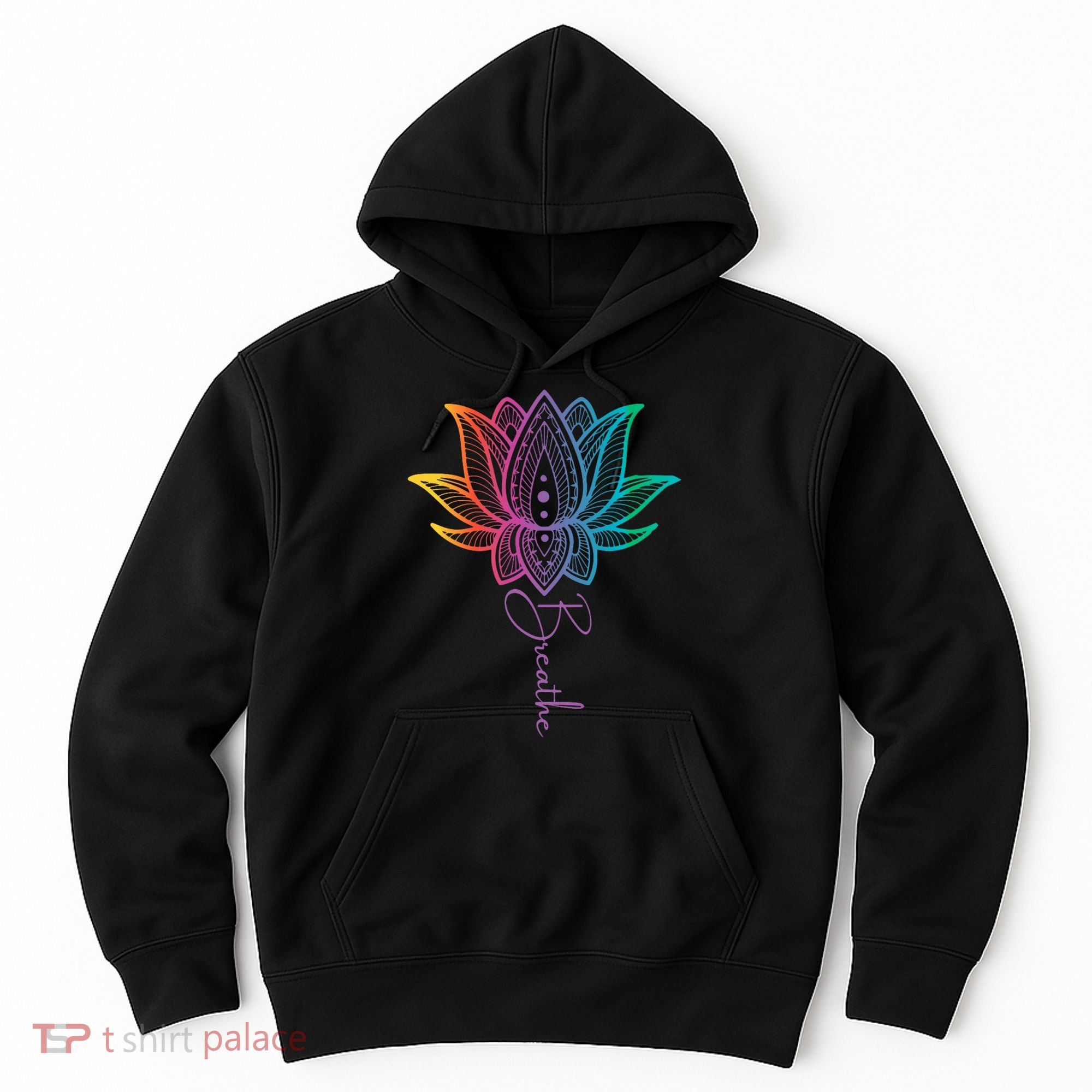 Breathe Lotus Mandala Unalome Inspire & Shine Creations Hoodie