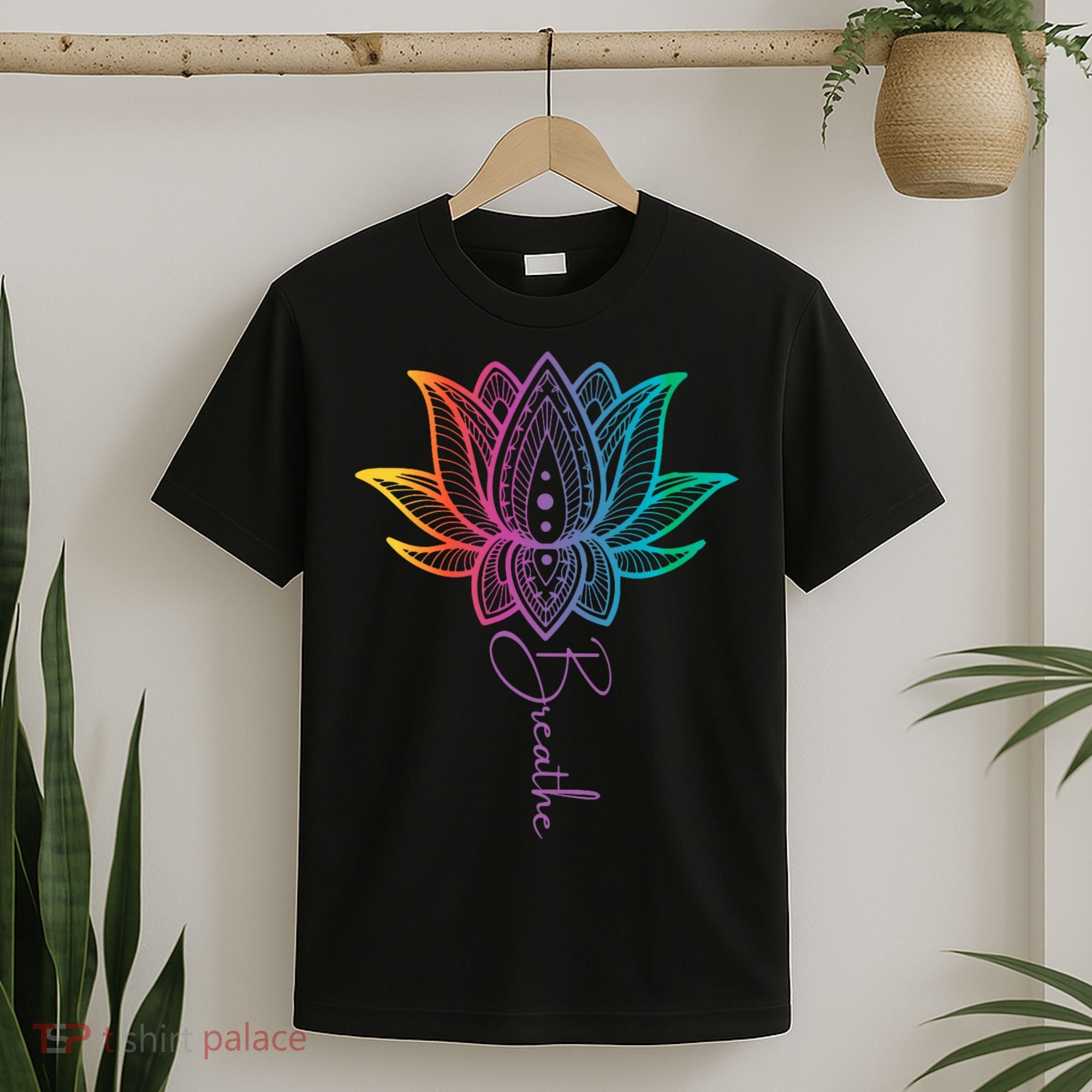 Breathe Lotus Mandala Unalome Inspire & Shine Creations T-Shirt