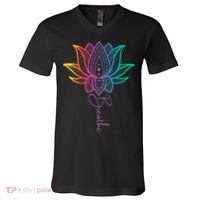 Breathe Lotus Mandala Unalome Inspire & Shine Creations V-Neck T-Shirt thumb 0