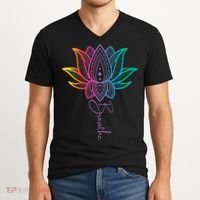 Breathe Lotus Mandala Unalome Inspire & Shine Creations V-Neck T-Shirt thumb 2