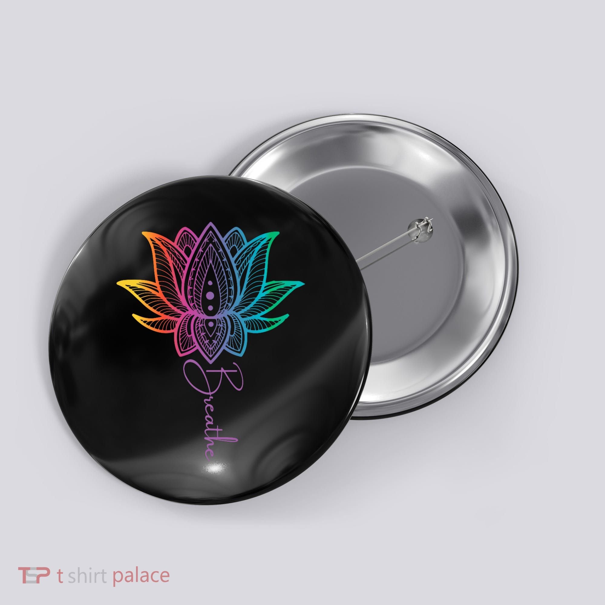 Breathe Lotus Mandala Unalome Inspire & Shine Creations Button