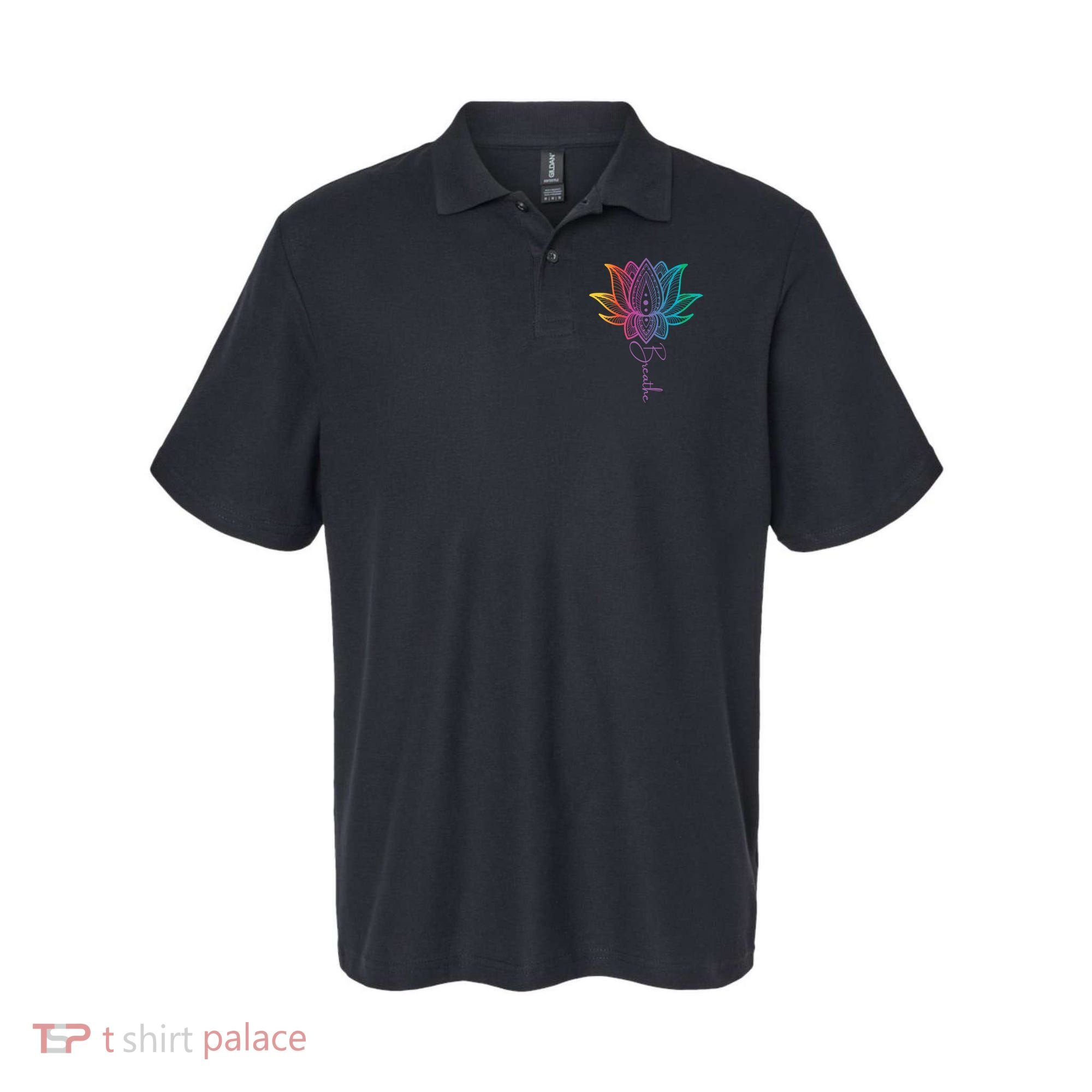 Breathe Lotus Mandala Unalome Inspire & Shine Creations Polo