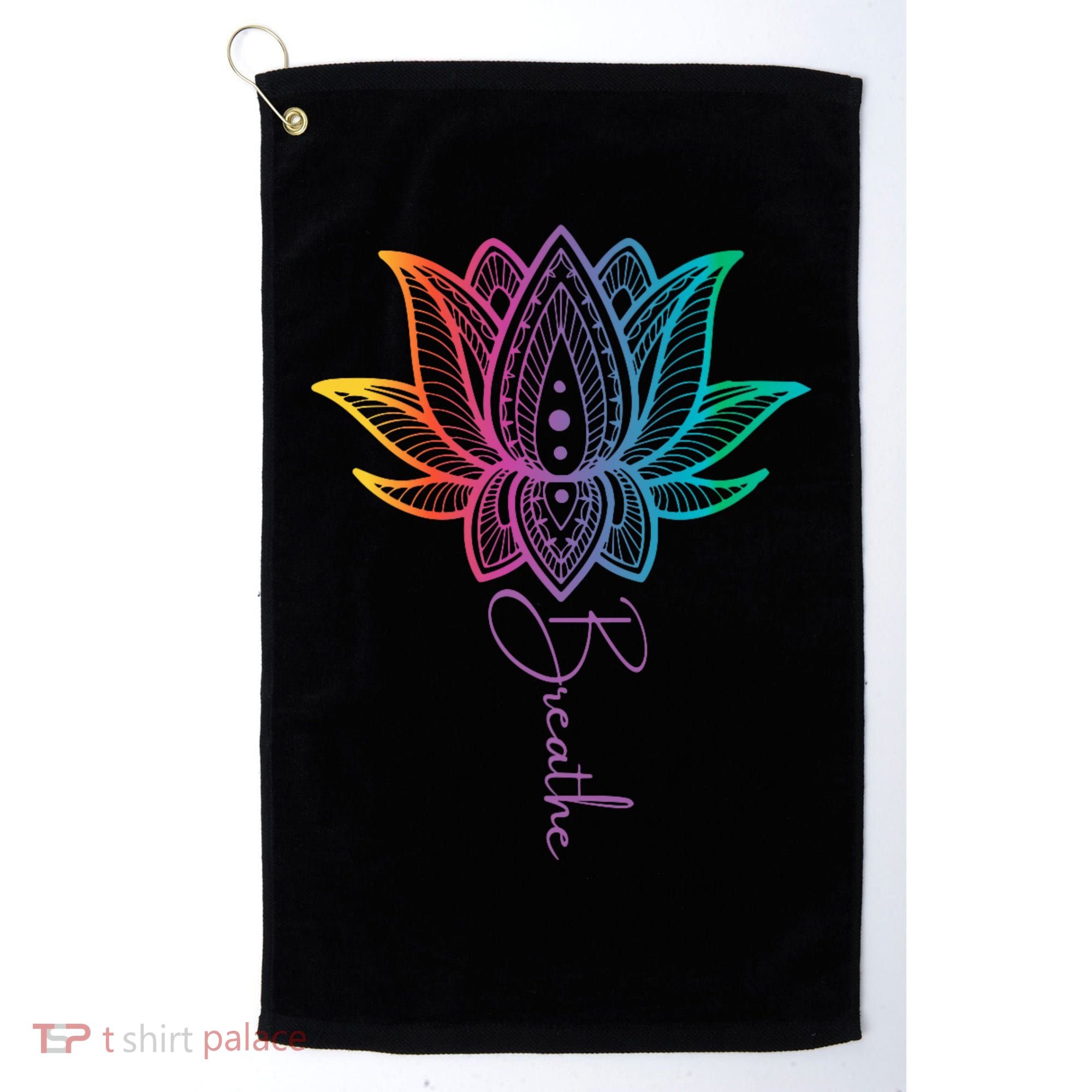 Breathe Lotus Mandala Unalome Inspire & Shine Creations Golf Towel