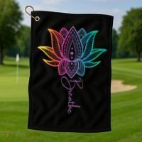Breathe Lotus Mandala Unalome Inspire & Shine Creations Golf Towel thumb 1