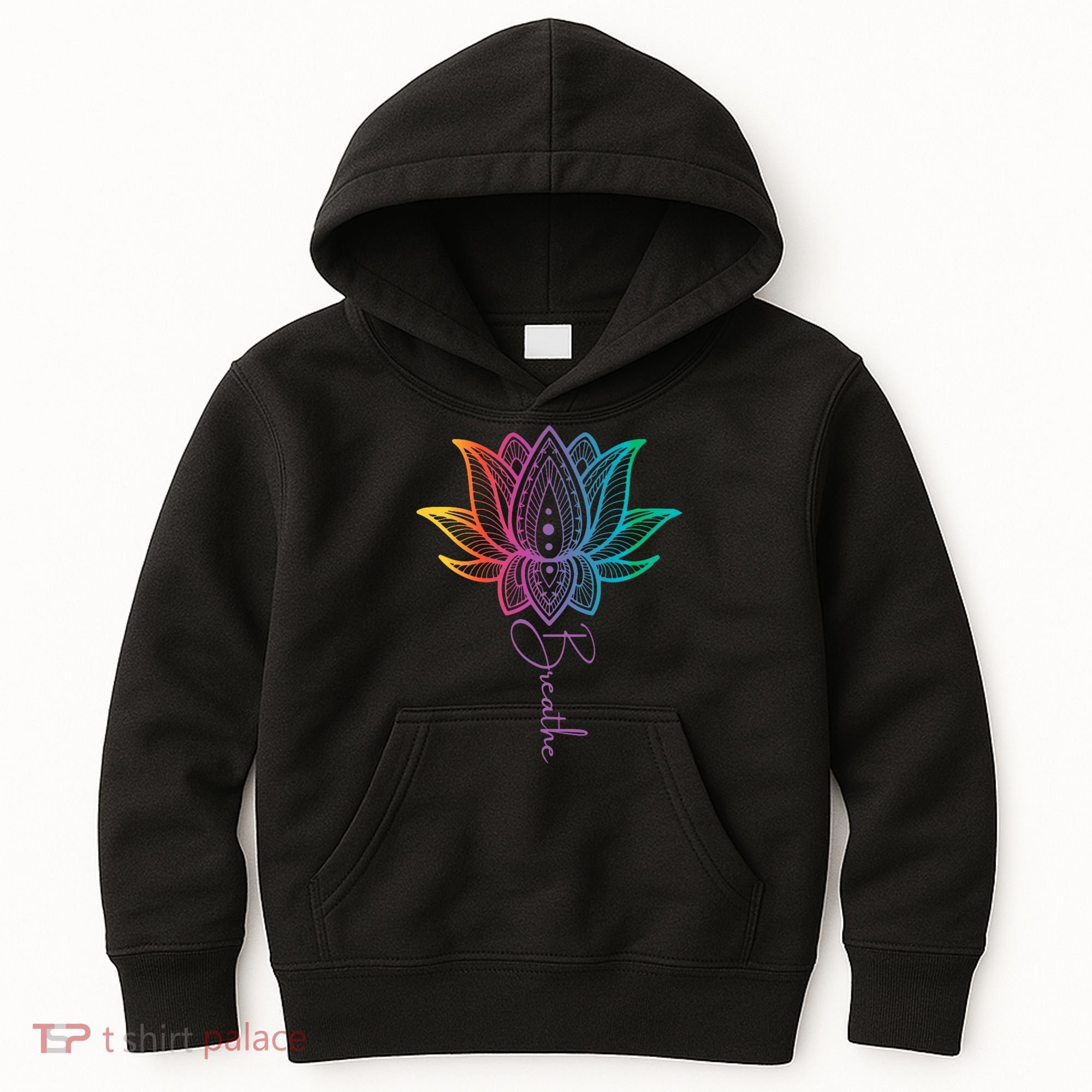 Breathe Lotus Mandala Unalome Inspire & Shine Creations Kids Hoodie