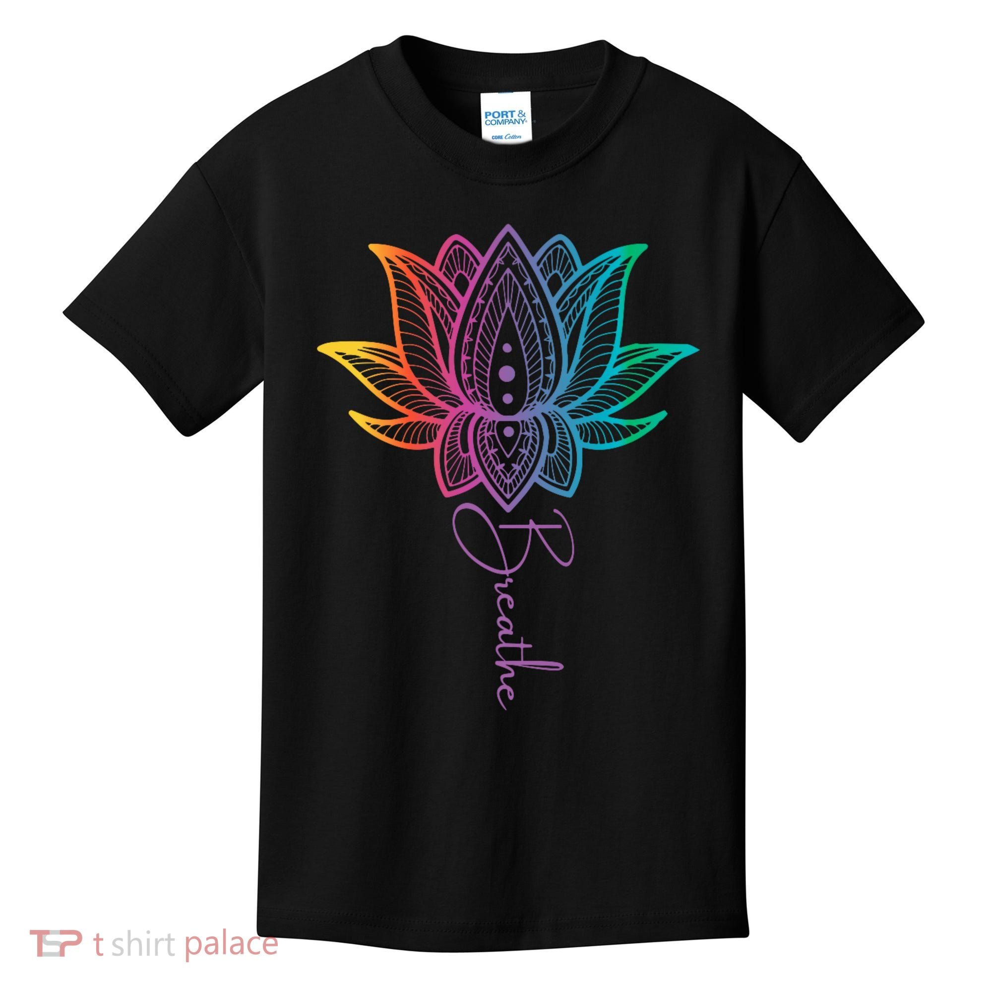 Breathe Lotus Mandala Unalome Inspire & Shine Creations Kids T-Shirt
