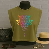 Breathe Lotus Mandala Unalome Inspire & Shine Creations Garment-Dyed Women's Muscle Tee thumb 3
