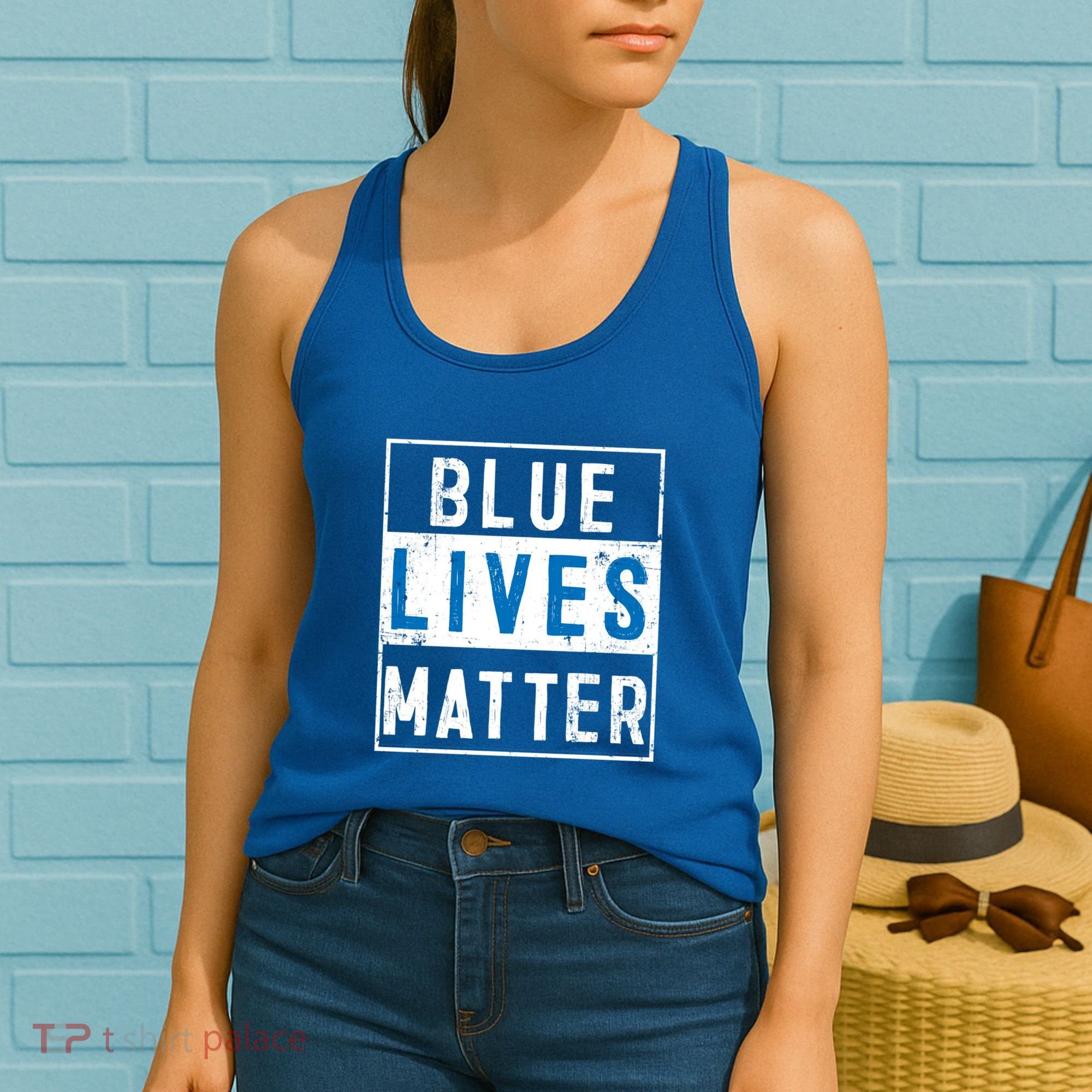 Blue Lives Matter Funny Police Officer Supporter Gift Great Gift Women's Tank Top