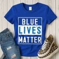 Blue Lives Matter Funny Police Officer Supporter Gift Great Gift Women's T-Shirt thumb 3