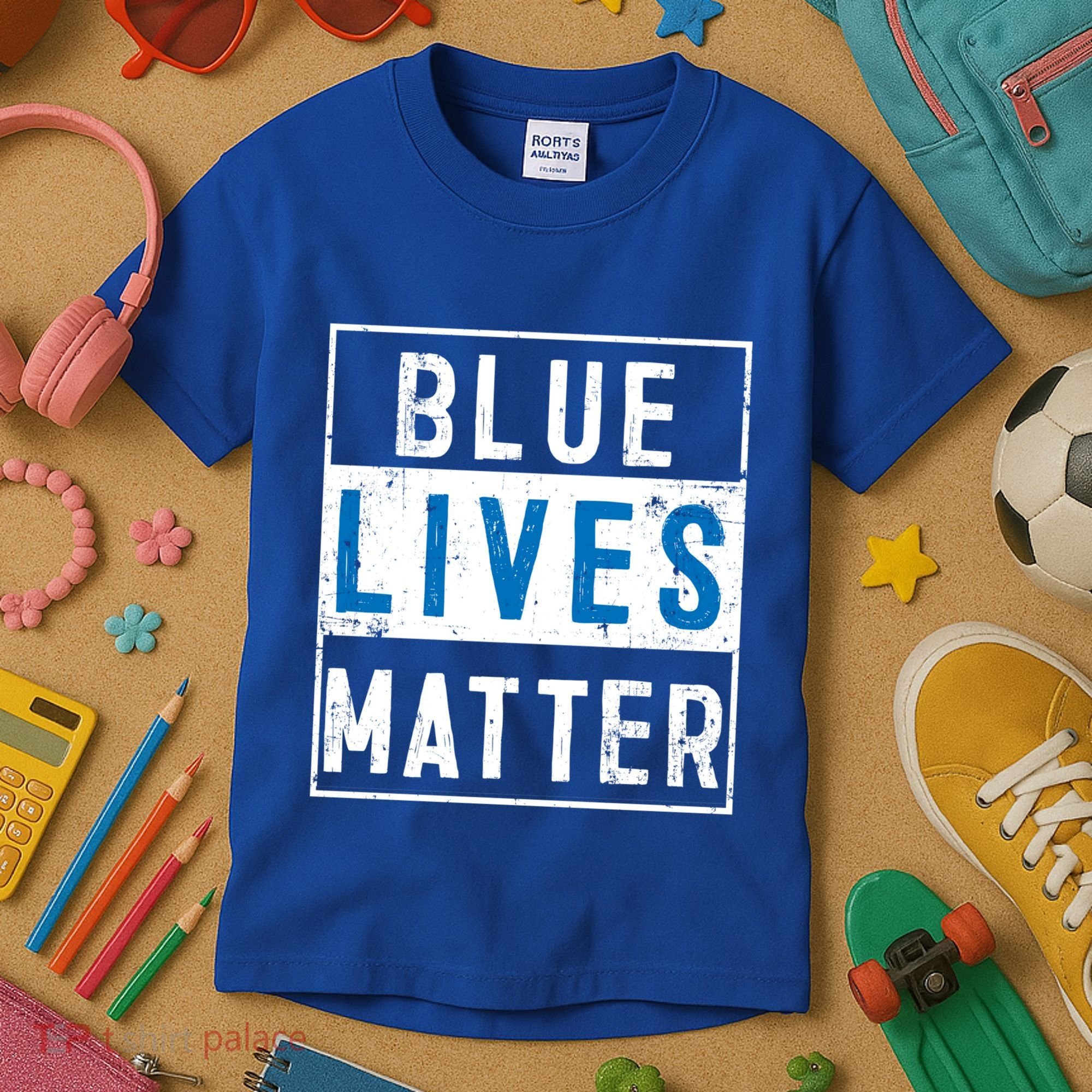 Blue Lives Matter Funny Police Officer Supporter Gift Great Gift Kids T-Shirt