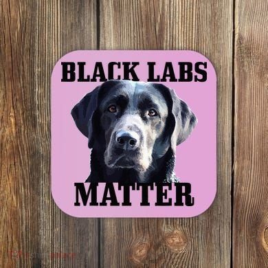 Black Labs Matter Labrador Retriever Mom Dad Dog Lover Coaster