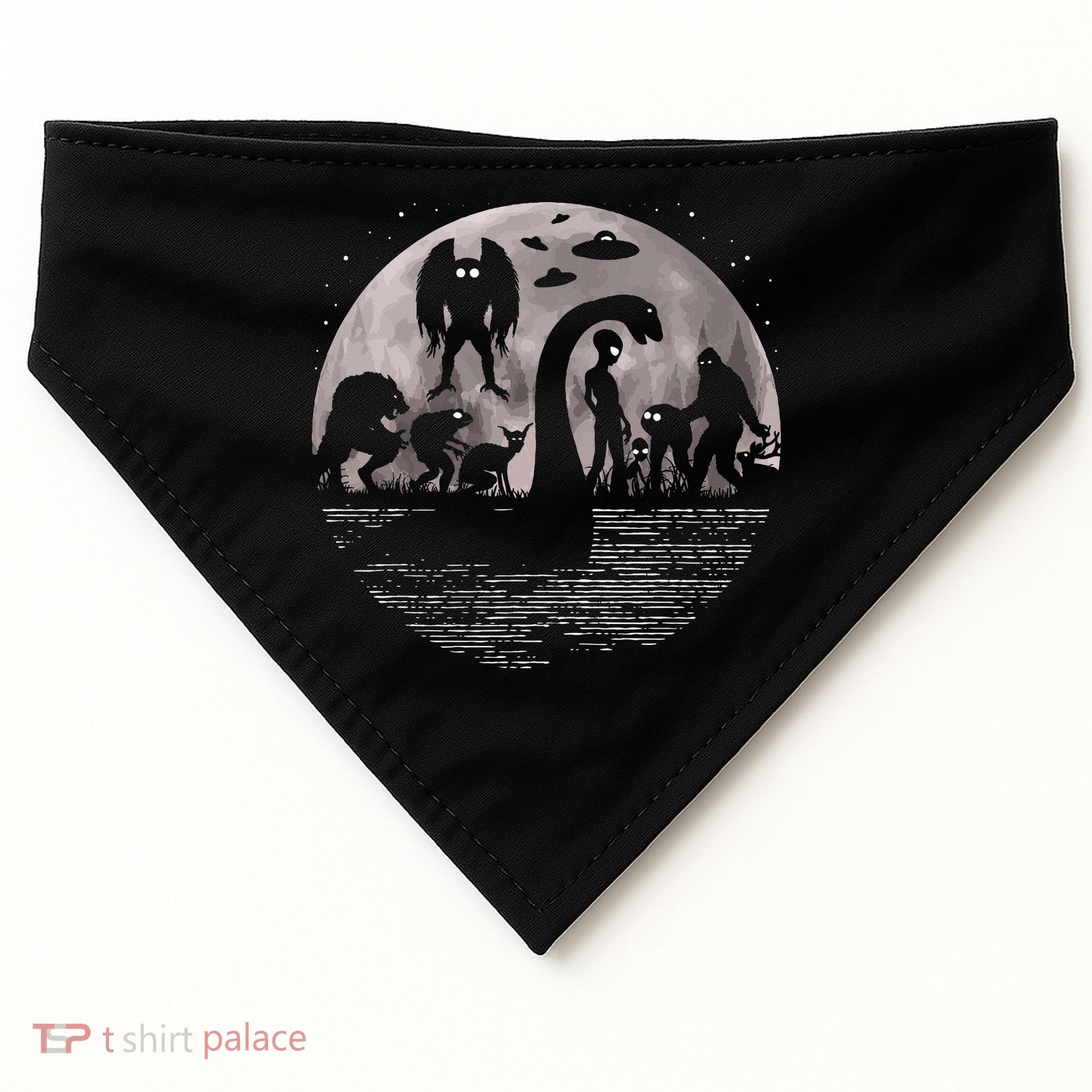 Bigfoot Loch Ness Monster Mothman And Aliens! Funny Cryptid USA-Made Doggie Bandana