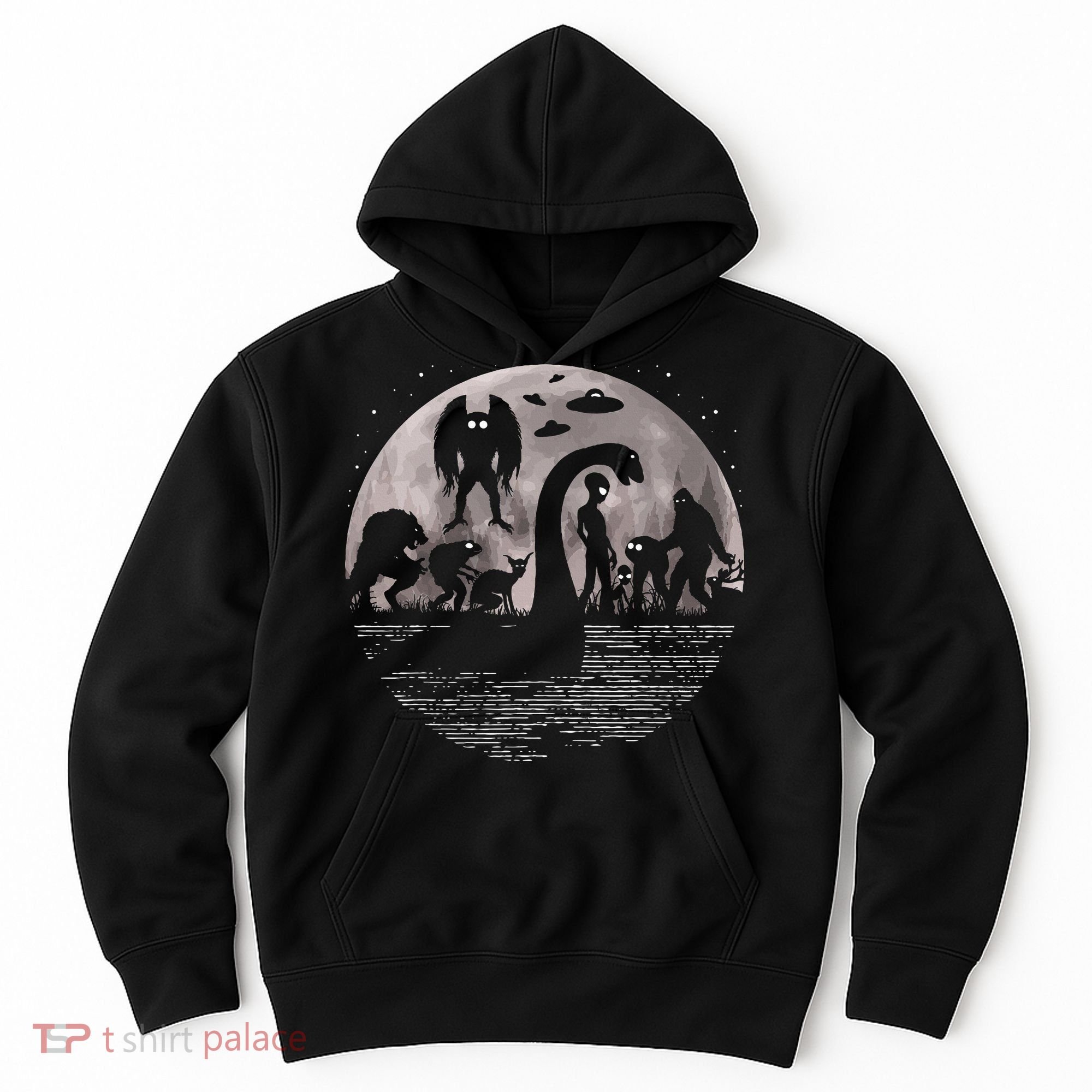 Bigfoot Loch Ness Monster Mothman And Aliens! Funny Cryptid Hoodie