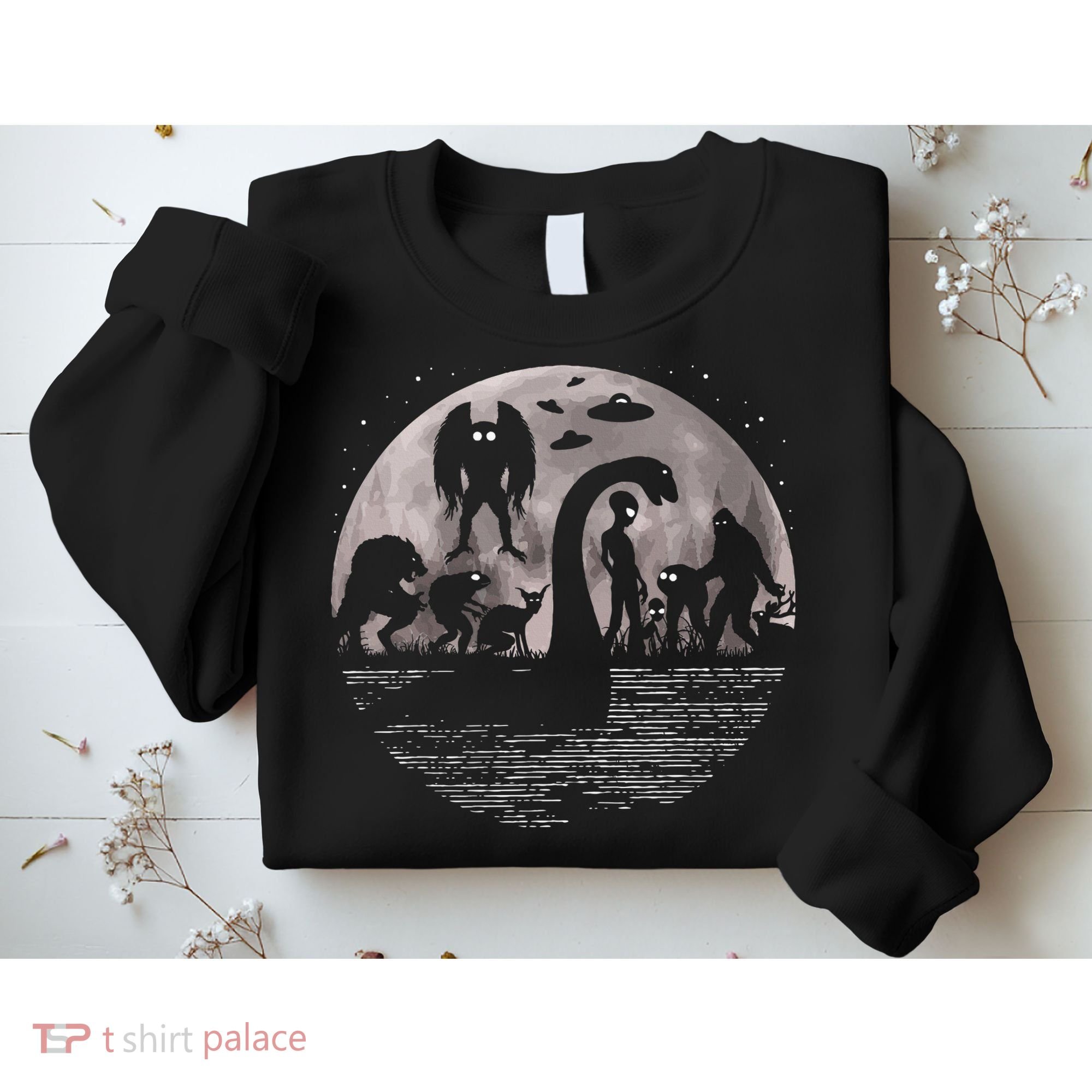 Bigfoot Loch Ness Monster Mothman And Aliens! Funny Cryptid Sweatshirt