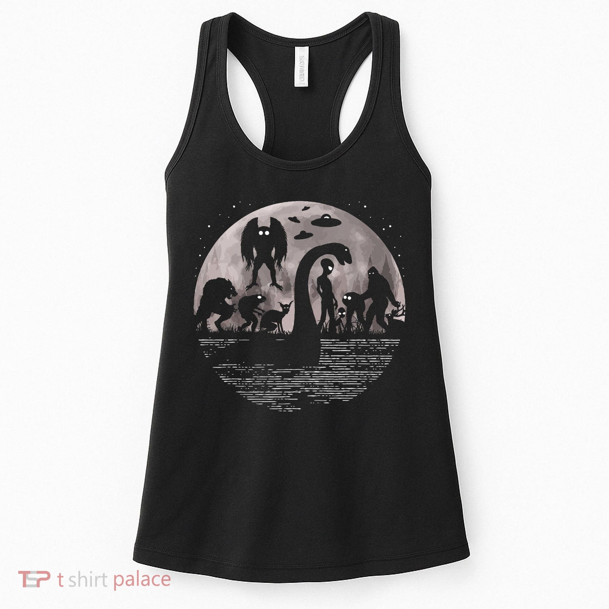 Bigfoot Loch Ness Monster Mothman And Aliens! Funny Cryptid Women's Tank Top