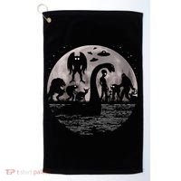 Bigfoot Loch Ness Monster Mothman And Aliens! Funny Cryptid Golf Towel thumb 0