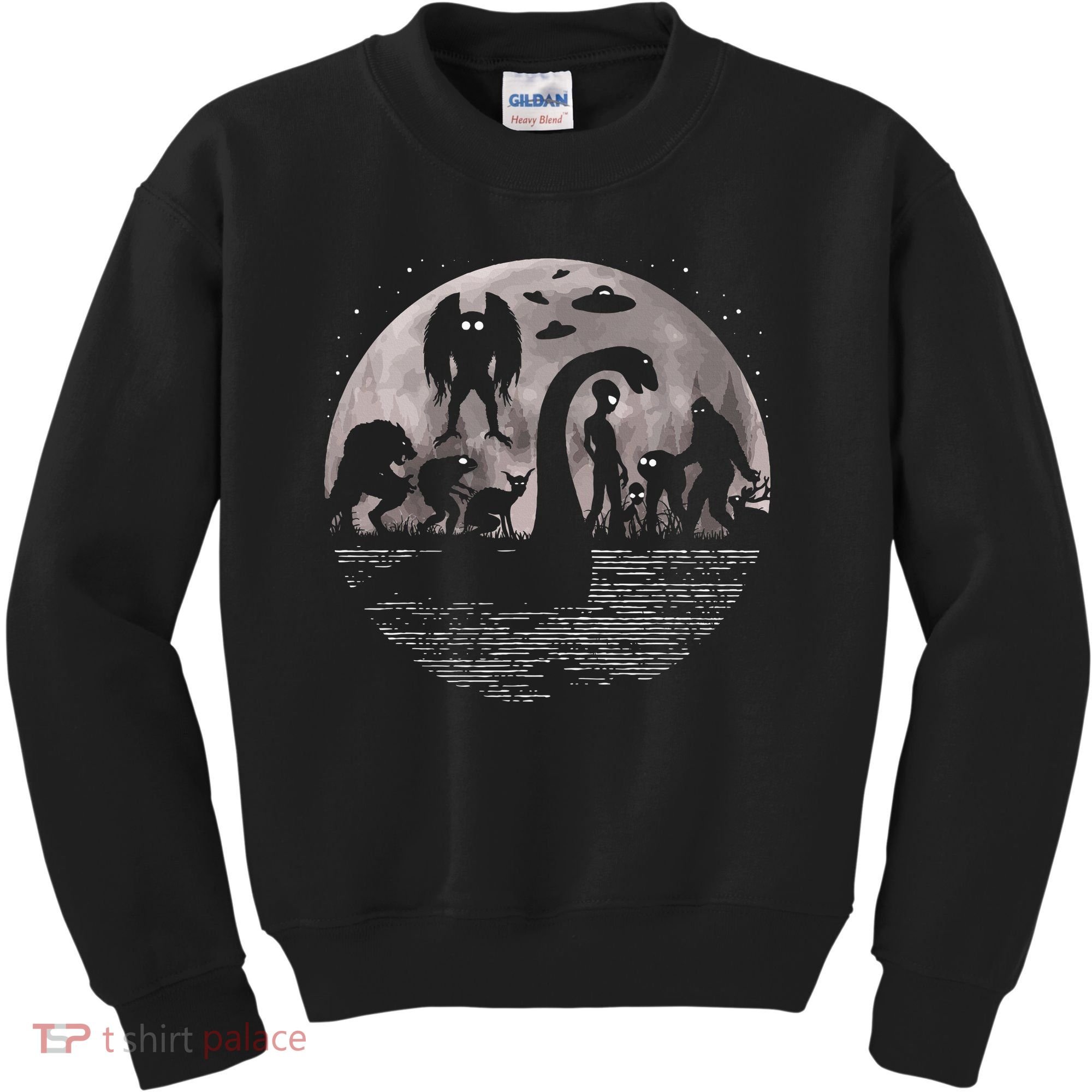 Bigfoot Loch Ness Monster Mothman And Aliens! Funny Cryptid Kids Sweatshirt