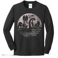 Bigfoot Loch Ness Monster Mothman And Aliens! Funny Cryptid Kids Long Sleeve Shirt thumb 0