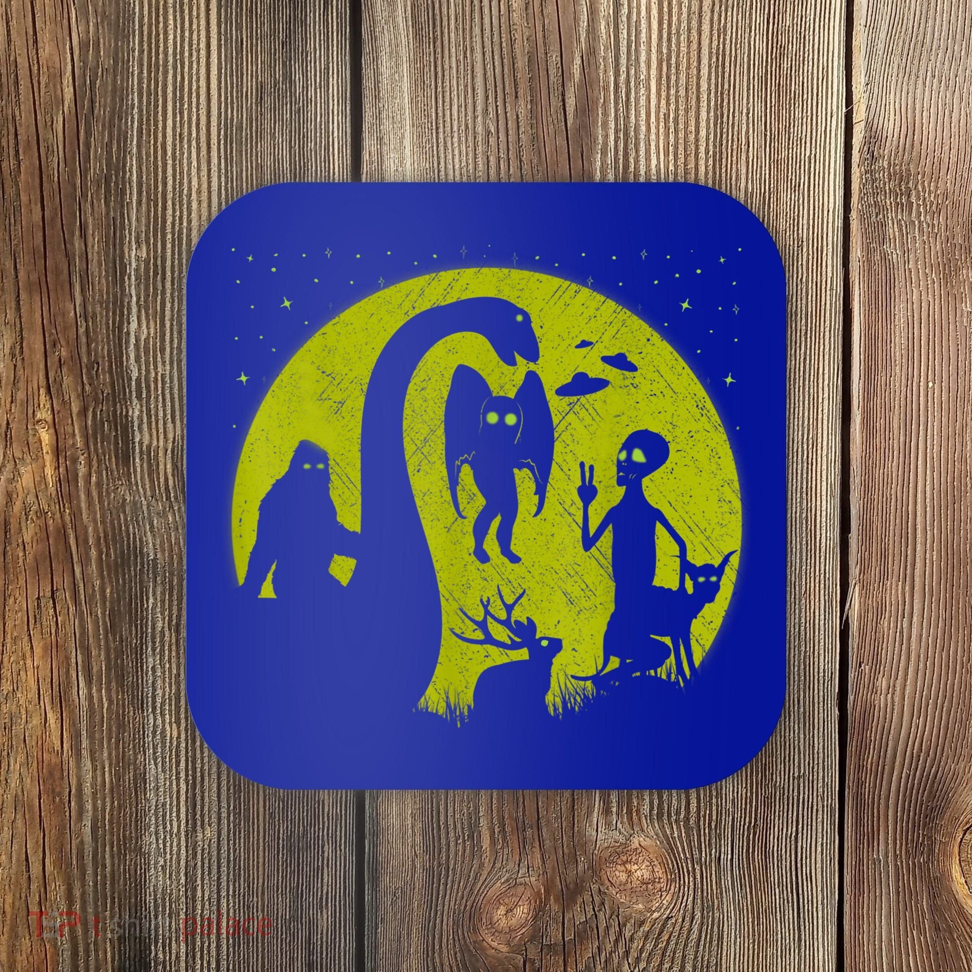 Bigfoot Loch Ness Monster And Mothman Ufos Chupacabra Alien Coaster