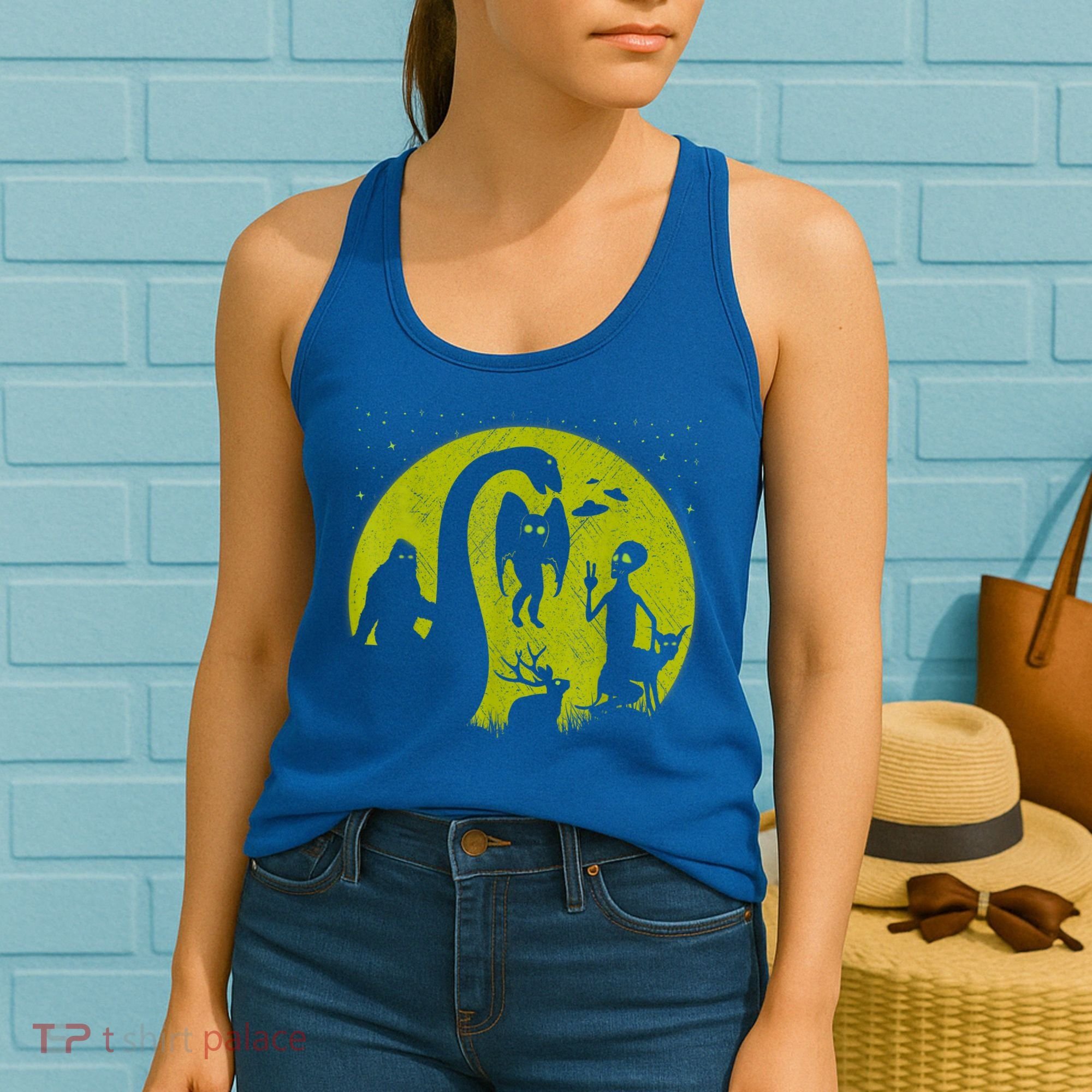 Bigfoot Loch Ness Monster And Mothman Ufos Chupacabra Alien Women's Tank Top