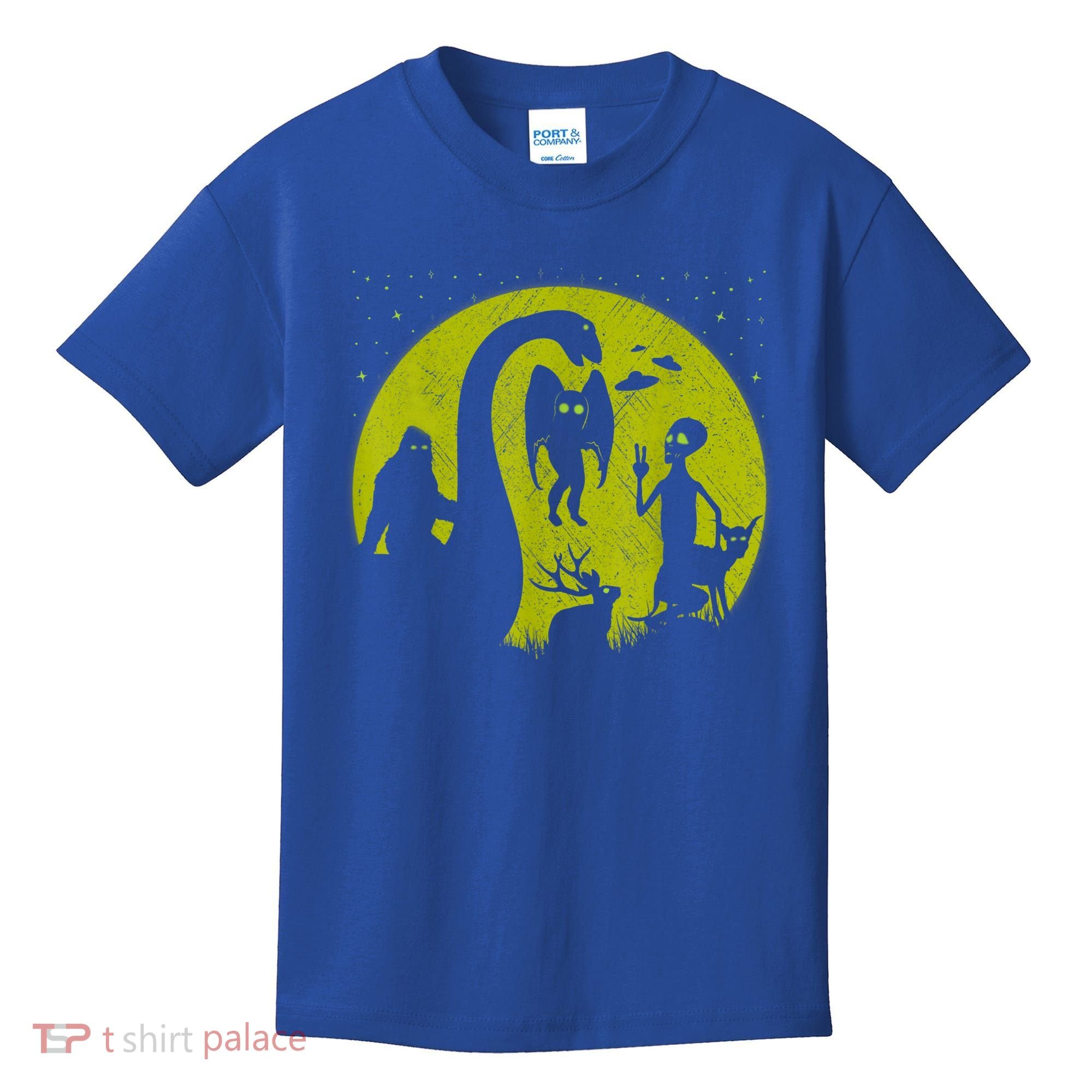 Bigfoot Loch Ness Monster And Mothman Ufos Chupacabra Alien Kids T-Shirt