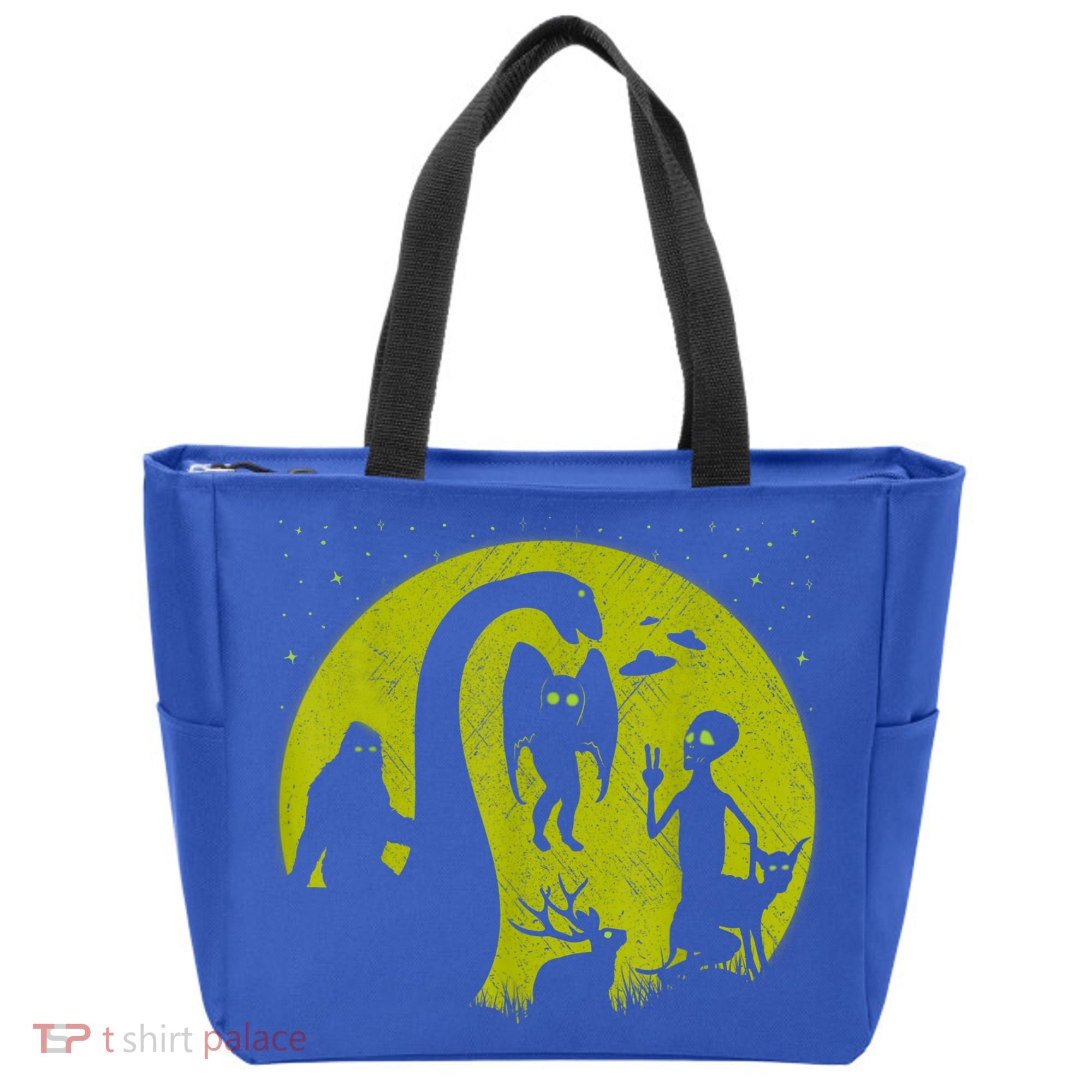 Bigfoot Loch Ness Monster And Mothman Ufos Chupacabra Alien Tote Bag