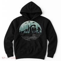 Bigfoot Loch Ness Monster With Mothman Aliens! Funny Cryptid Hoodie thumb 0