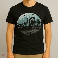 Bigfoot Loch Ness Monster With Mothman Aliens! Funny Cryptid T-Shirt thumb 3