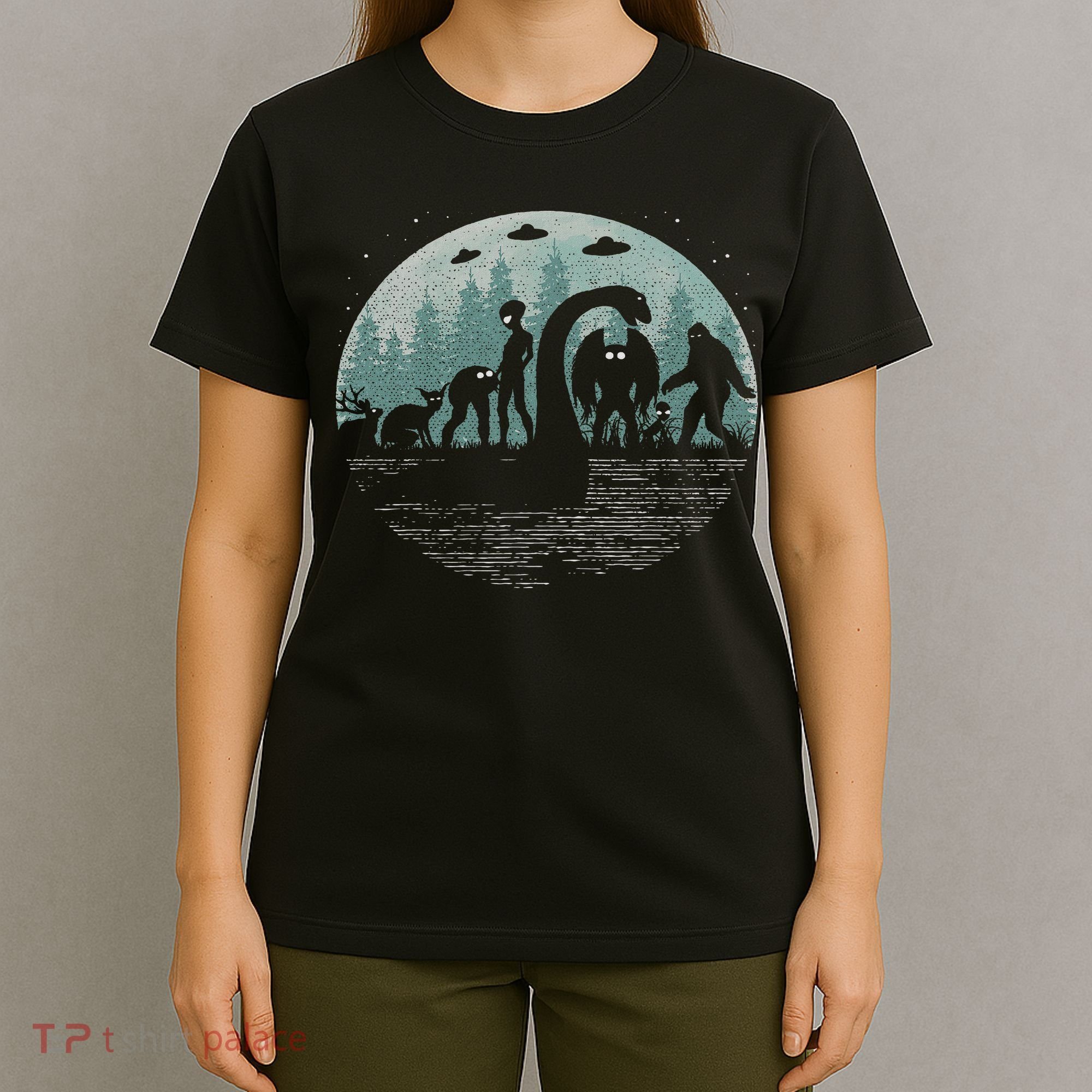 Bigfoot Loch Ness Monster With Mothman Aliens! Funny Cryptid T-Shirt