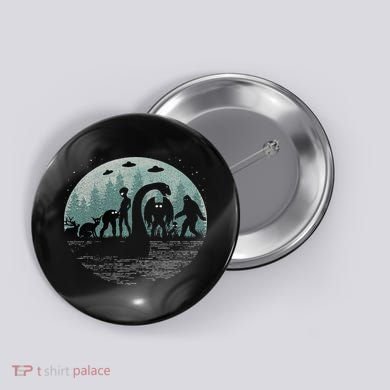 Bigfoot Loch Ness Monster With Mothman Aliens! Funny Cryptid Button