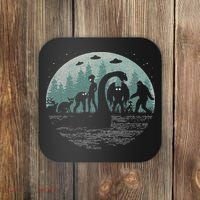 Bigfoot Loch Ness Monster With Mothman Aliens! Funny Cryptid Coaster thumb 0