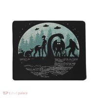 Bigfoot Loch Ness Monster With Mothman Aliens! Funny Cryptid Mousepad thumb 0
