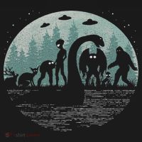 Bigfoot Loch Ness Monster With Mothman Aliens! Funny Cryptid Women's Tank Top thumb 5