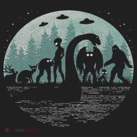 Bigfoot Loch Ness Monster With Mothman Aliens! Funny Cryptid Hat thumb 2
