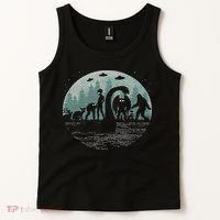 Bigfoot Loch Ness Monster With Mothman Aliens! Funny Cryptid Tank Top thumb 2