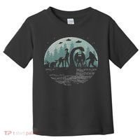 Bigfoot Loch Ness Monster With Mothman Aliens! Funny Cryptid Toddler T-Shirt thumb 0
