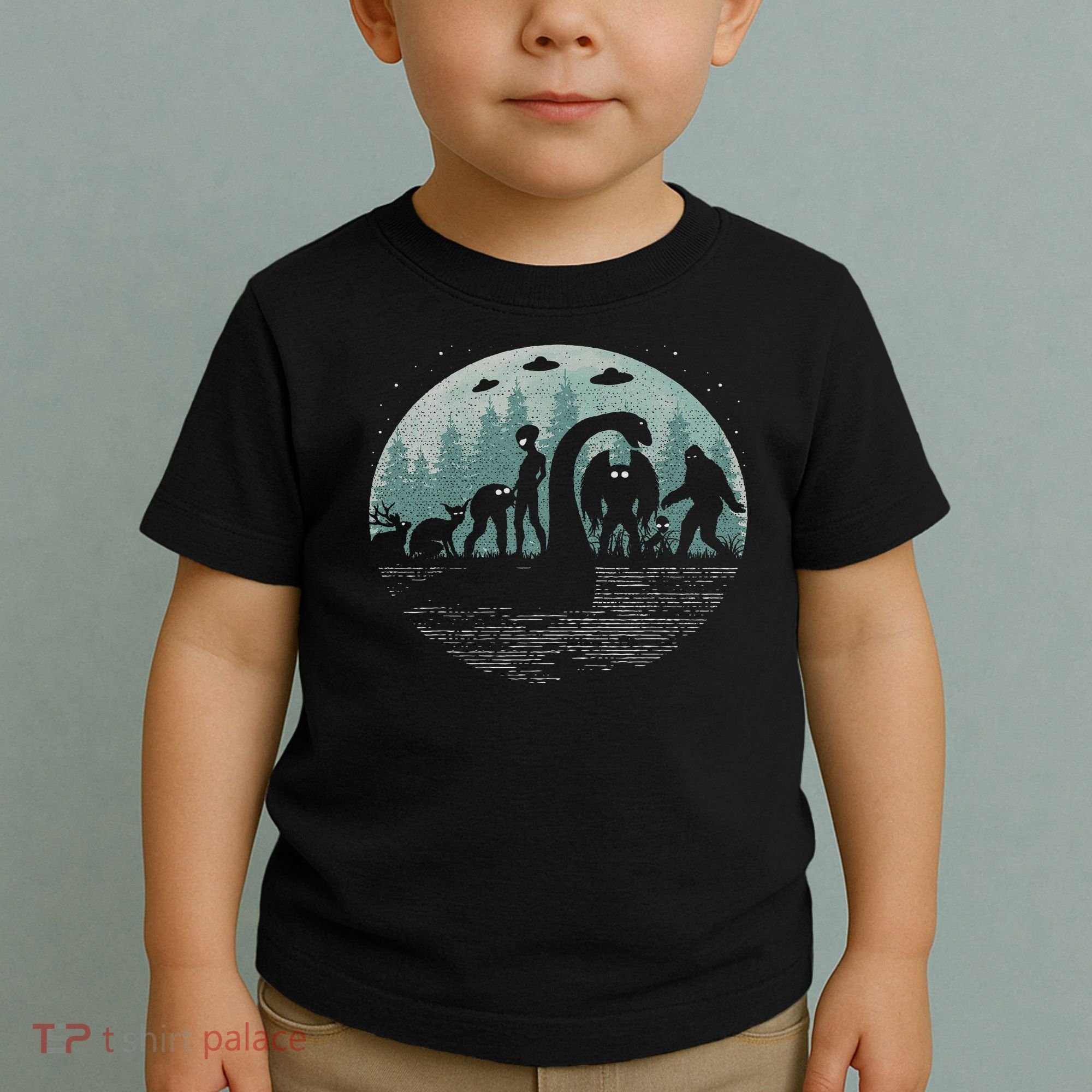 Bigfoot Loch Ness Monster With Mothman Aliens! Funny Cryptid Toddler T-Shirt